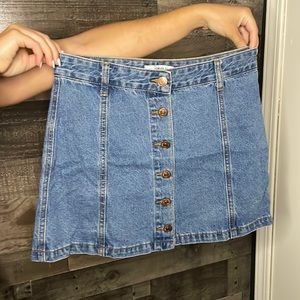 button up jean skirt